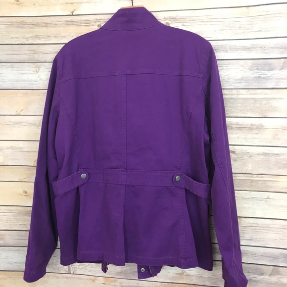 Ann Taylor LOFT Purple Jacket flap pockets coat - Picture 7 of 8
